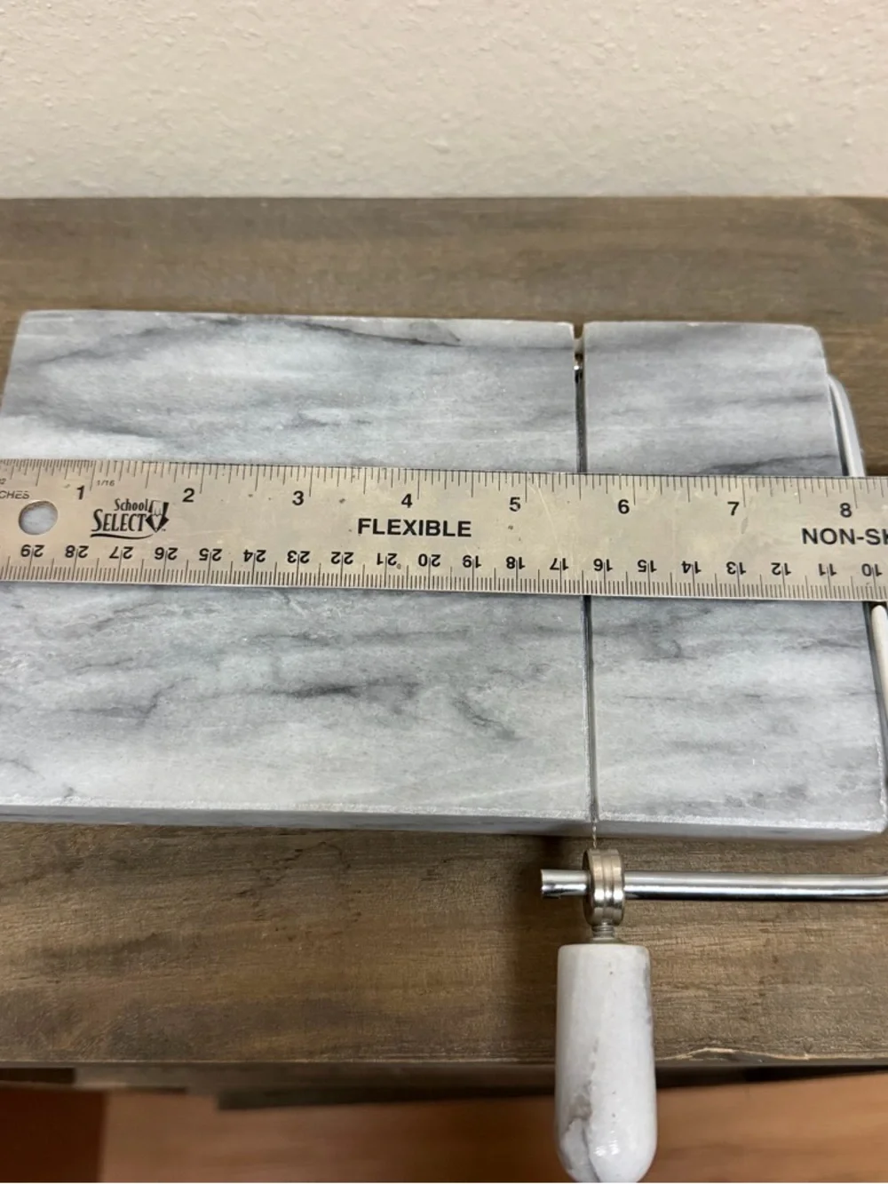 Marble Cheese Slicer with White Marble Handle